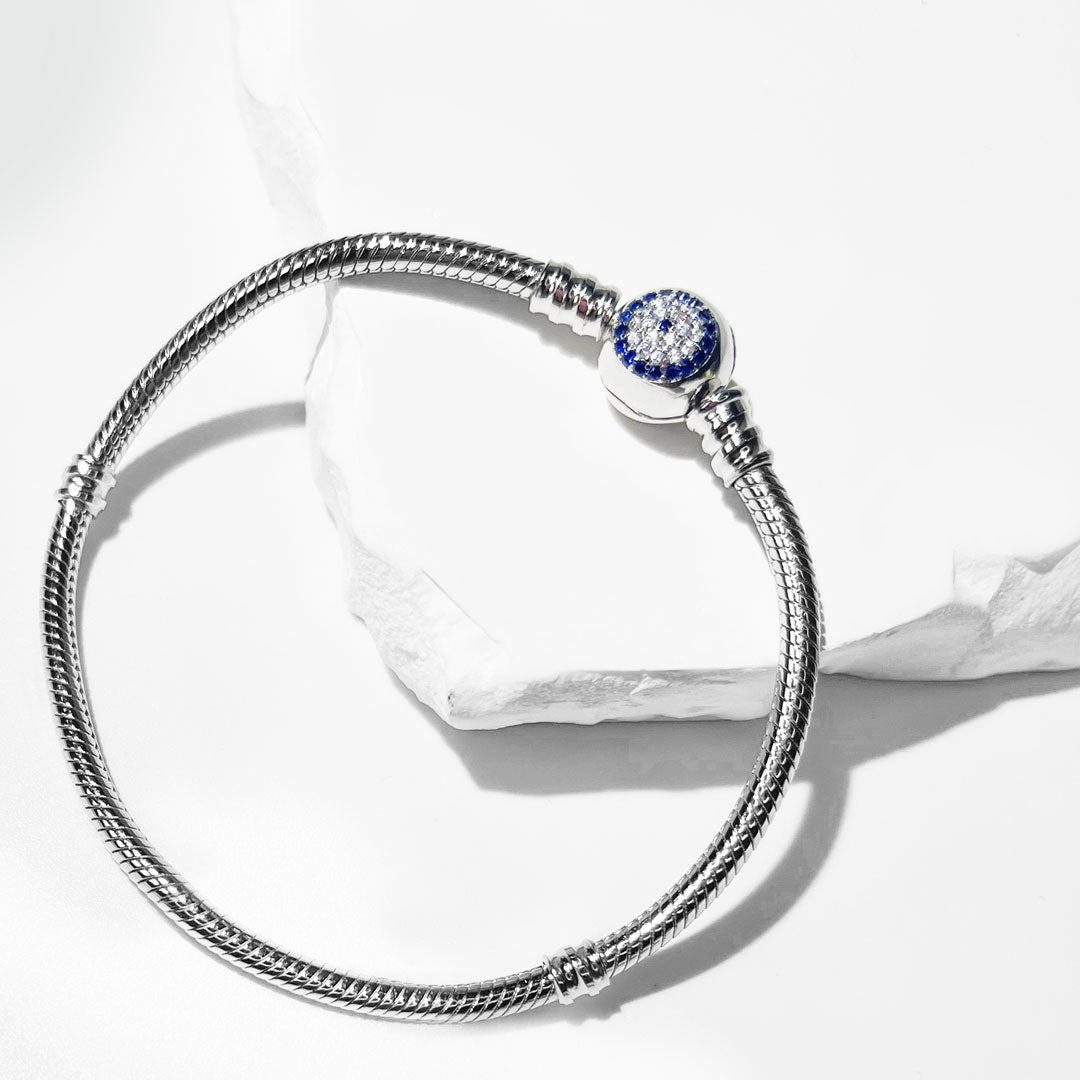 Silver House Evil Eye Snake Chain Bracelet Silver 925 Zircon Individuation Fashion