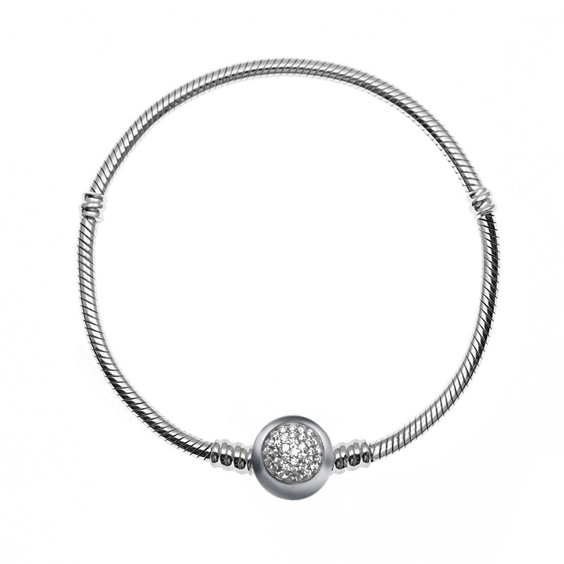 Silver House White Zircon Snake Chain Bracelet Silver 925 Zircon Individuation Fashion