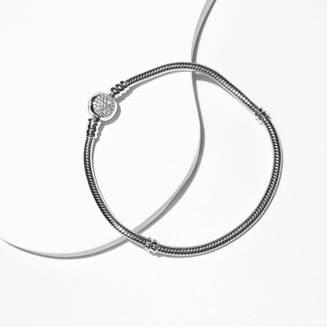 Silver House White Zircon Snake Chain Bracelet Silver 925 Zircon Individuation Fashion