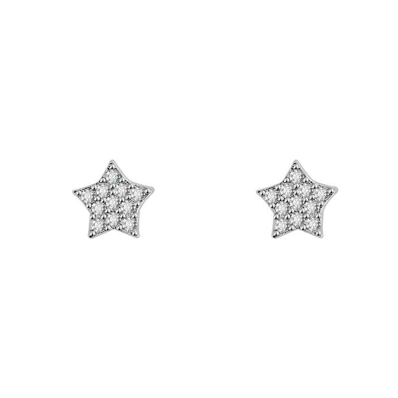 Silver House Sparkling Star Zircon Silver 925 Earrings Fashion