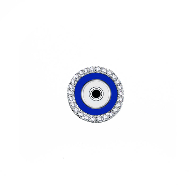 Silver House Evil Eye Snake Chain Charm Silver 925 Sapphire Enamel Zircon Individuation Fashion