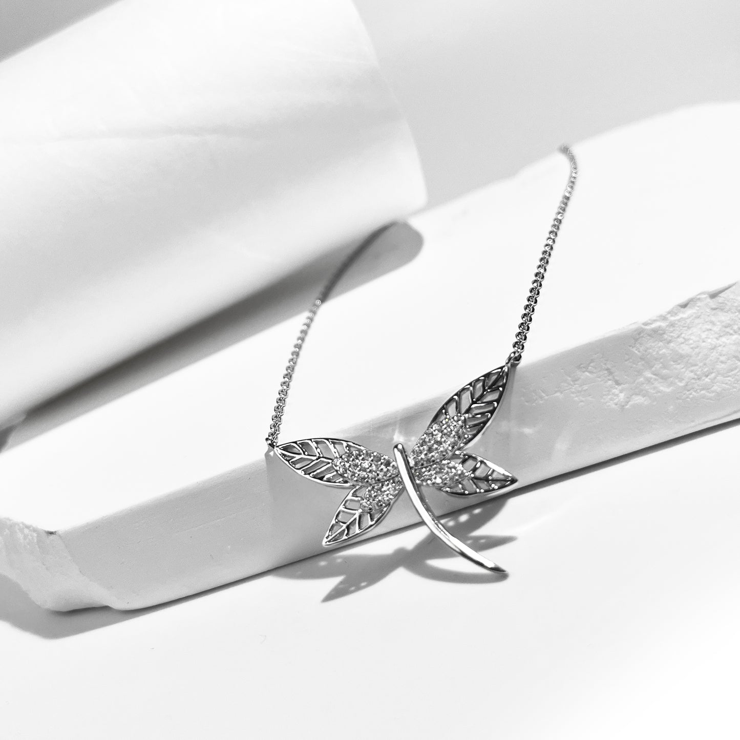Silver House Butterfly Shaped Zircon Silver 925 Necklace Sweet