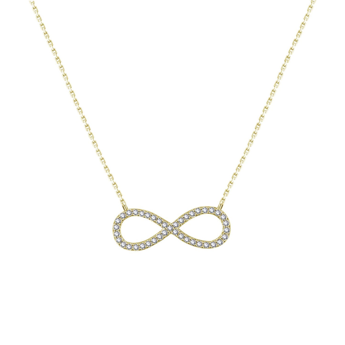 Silver House Mobius Shape Zircon Silver 925 Necklace Sweet
