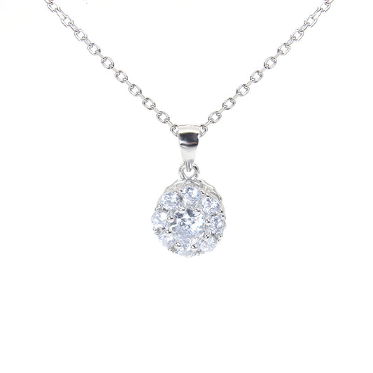 Silver House 5MM White Zircon Silver 925 Rotatable Necklace Sparkling