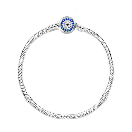 Silver House Evil Eye Snake Chain Bracelet Silver 925 Zircon Individuation Fashion