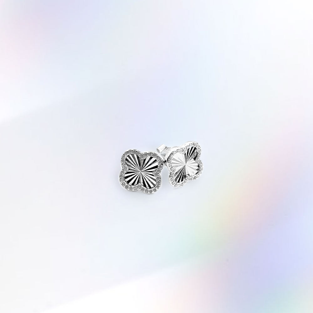 Silver House White Zircon Clover Silver 925 Earrings