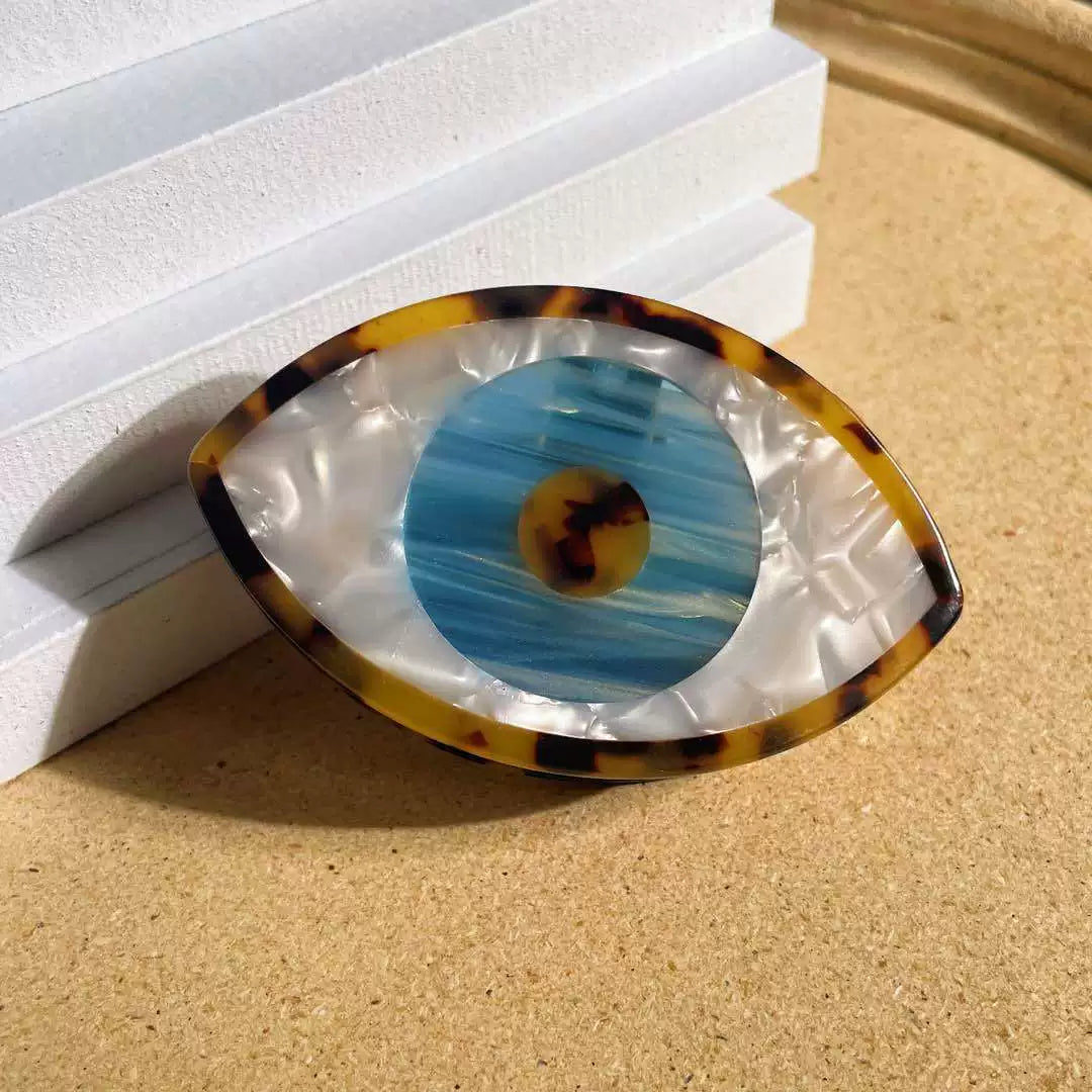 Evil Eye Shell Hair Clip