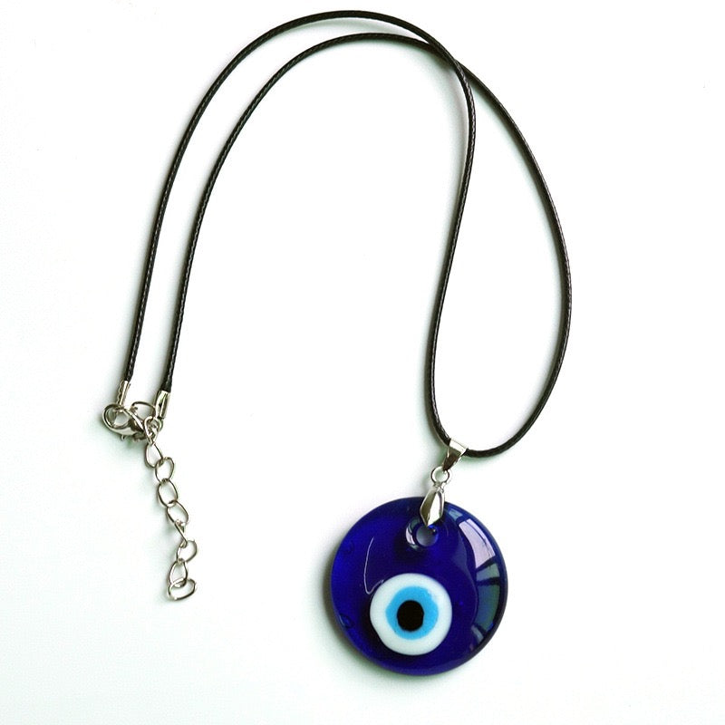 Glass Evil Eye Hamsa Heart Necklace