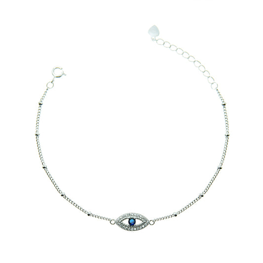 Silver House Evil Eye Sapphire Zircon Silver 925  Bracelet Fashion Accessories