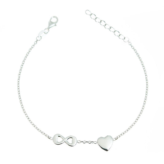 Silver House Infinity and Heart Silver 925 Bracelet