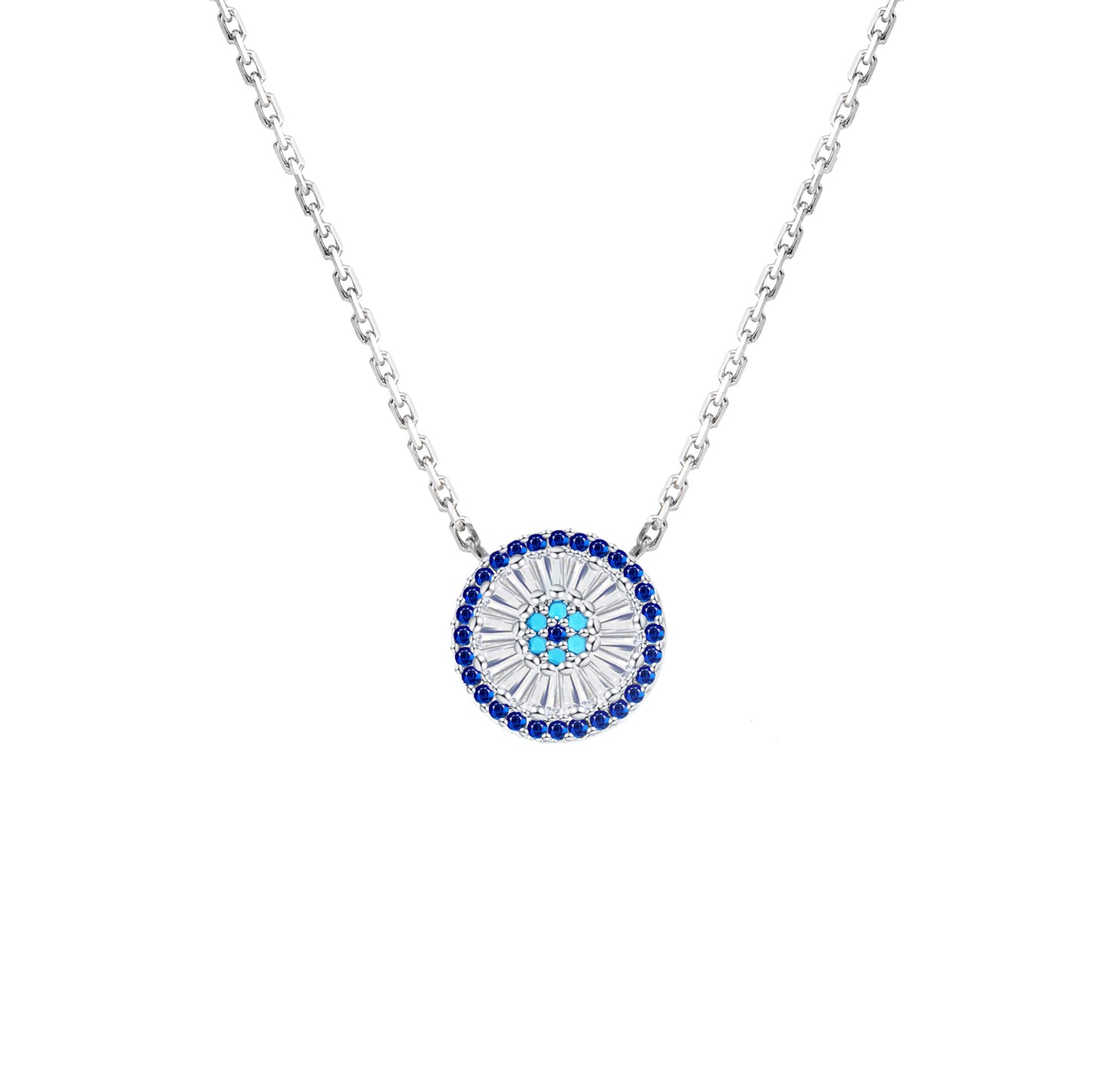 Silver House Zircon Evil Eye Silver 925 Necklace Individuation Fashion Accessories