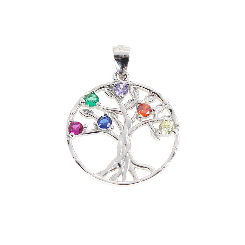 Tree Of Life Rainbow Silver 925 Pendant