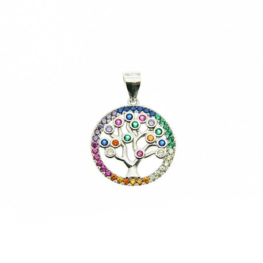 Tree Of Life Rainbow Silver 925 Pendant