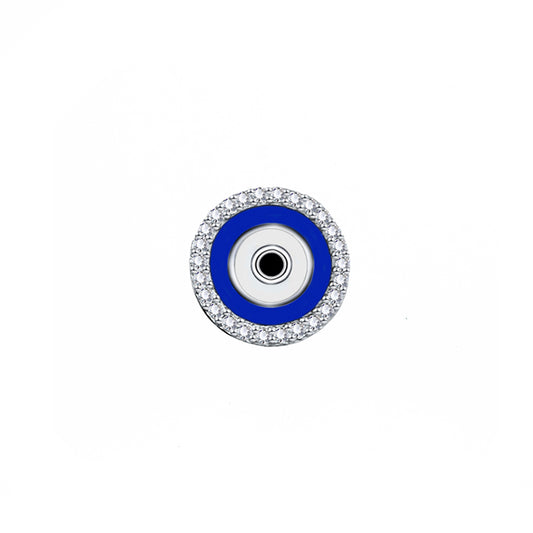 Silver House Evil Eye  Snake Chain Charm Silver 925 Sapphire Enamel Zircon Individuation Fashion