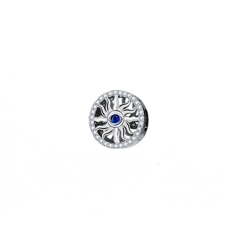 Silver House Evil Eye Sun Snake Chain Charm Silver 925 Zircon Sapphire