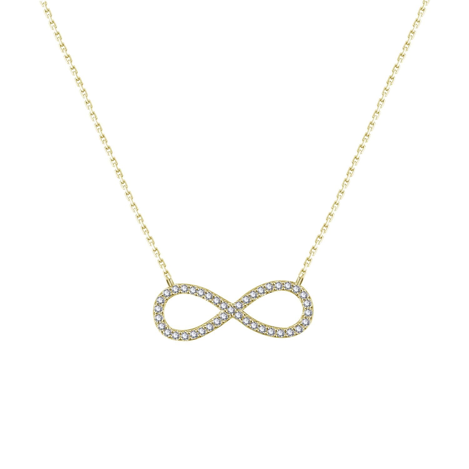Silver House Mobius Shape Zircon Silver 925 Necklace Sweet