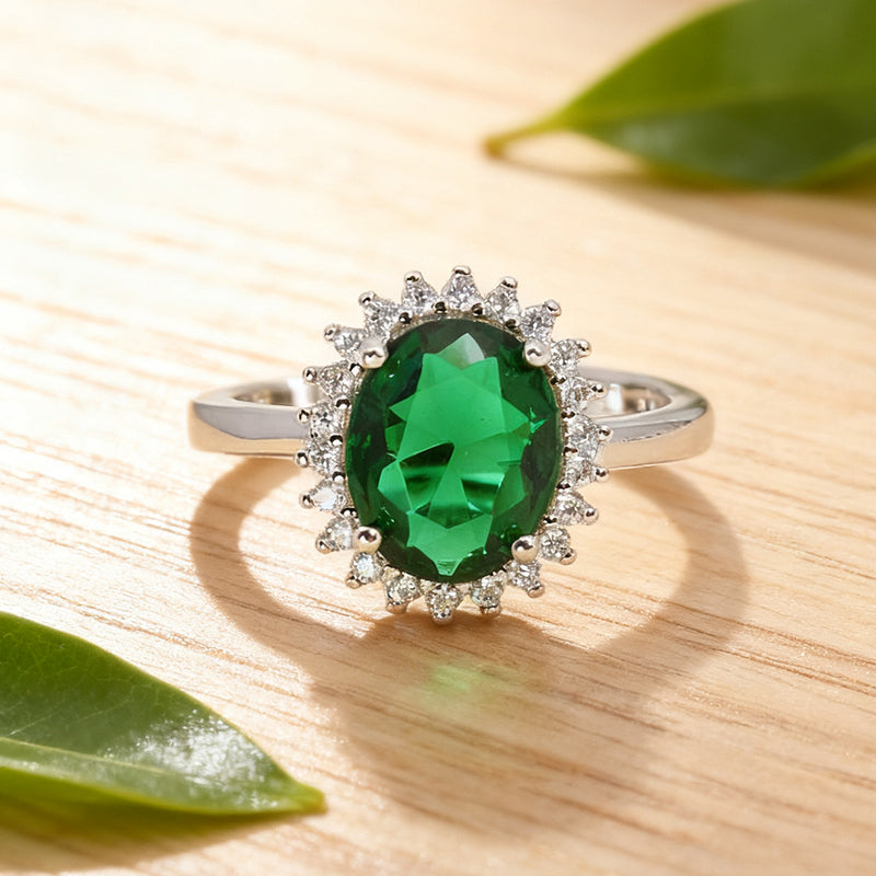 Silver House  Ring with Smooth Oval Cabochon Gemstone|  Sterling Silver Multiple Colors Available