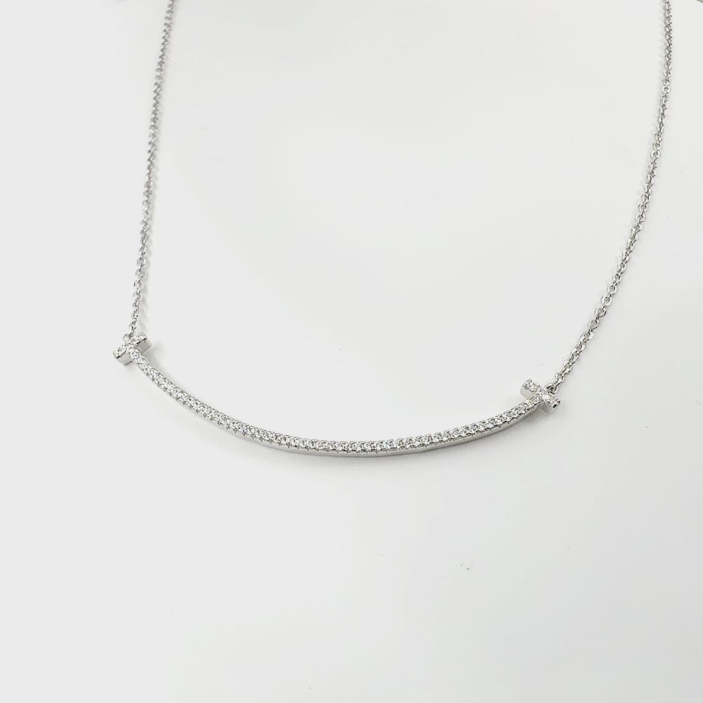 Silver House White Zircon Smile 925 Necklace Smile Gift – SILVER HOUSE