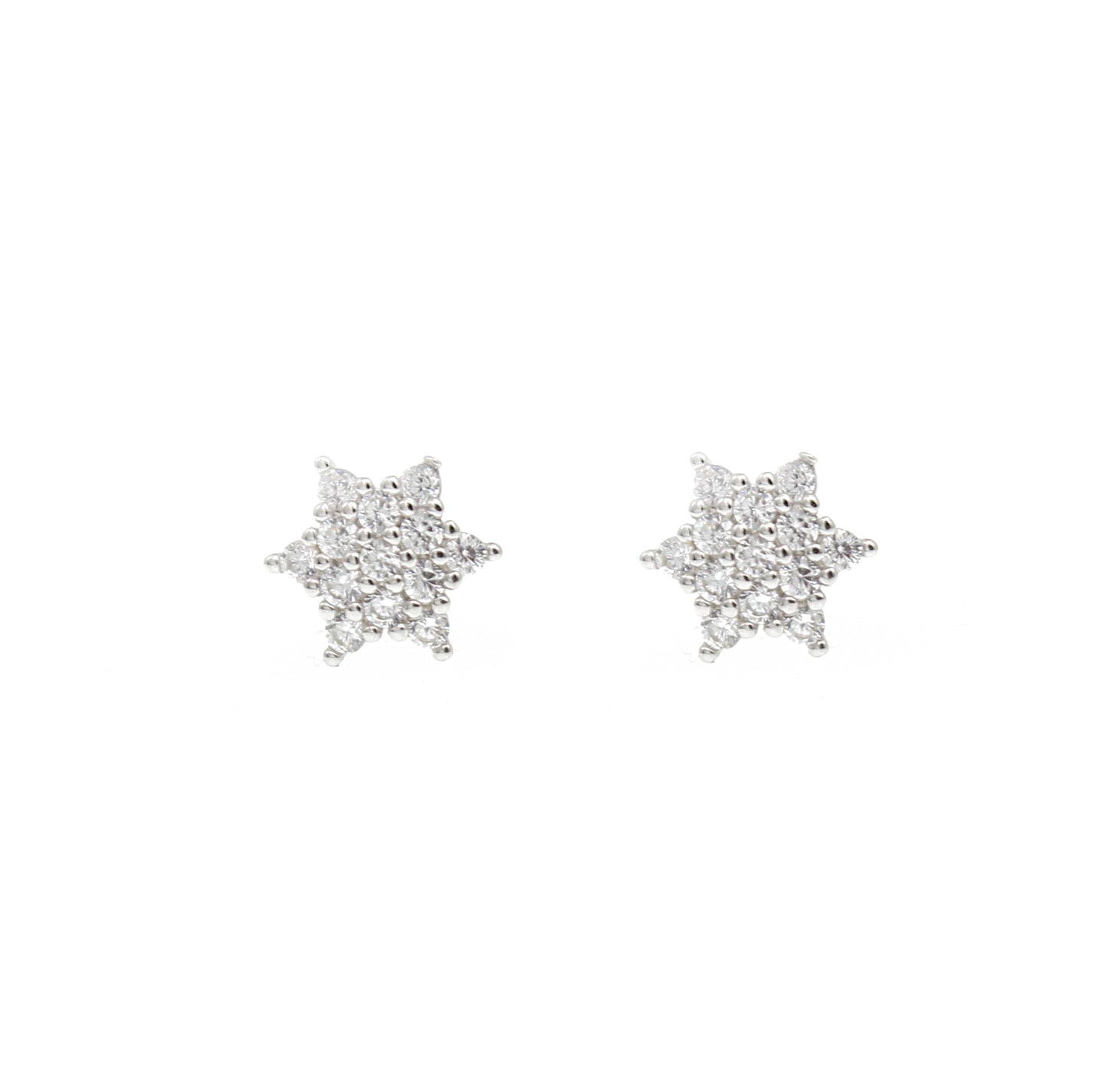 White zircon david star silver 925 jewelry earrings