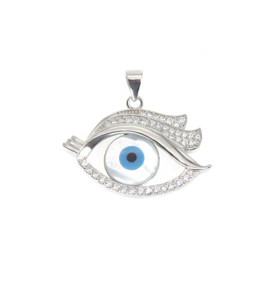 White shell evil eye silver 925 jewelry pendant