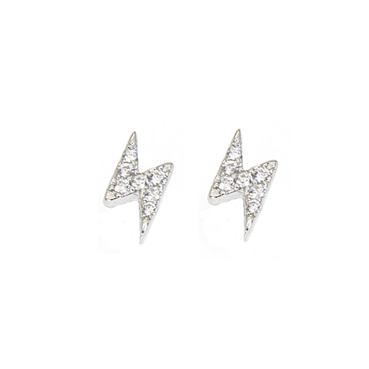 White zircon thunder silver 925 jewelry earrings