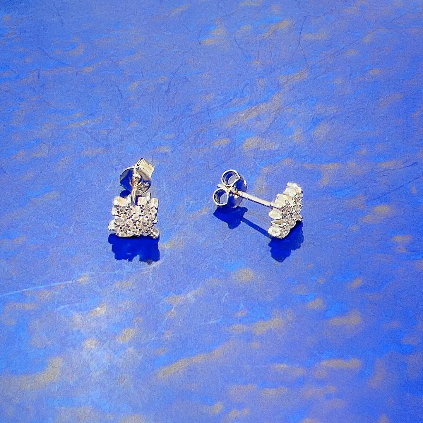 White zircon maple leaf silver 925 earrings