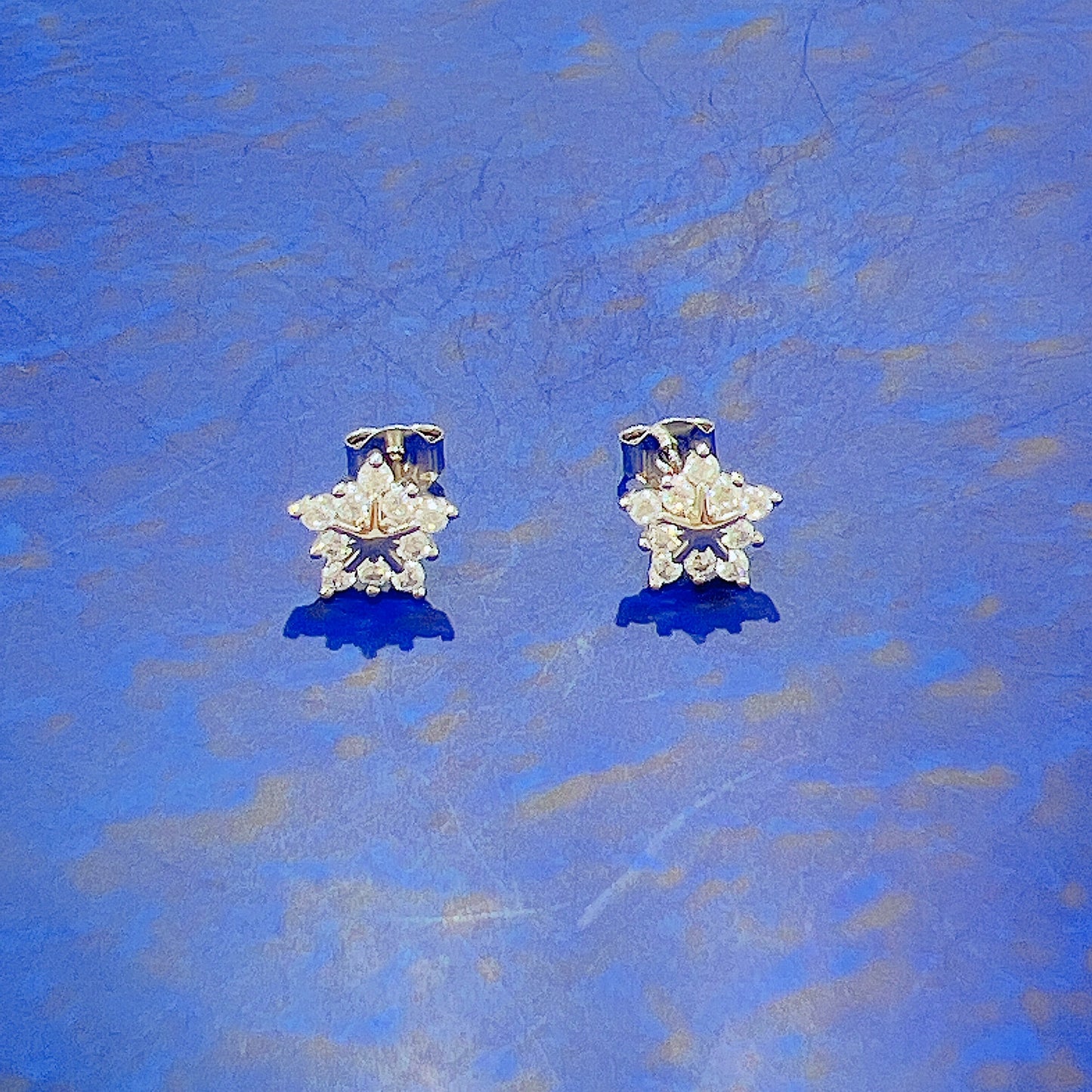 White zircon star silver 925 earrings